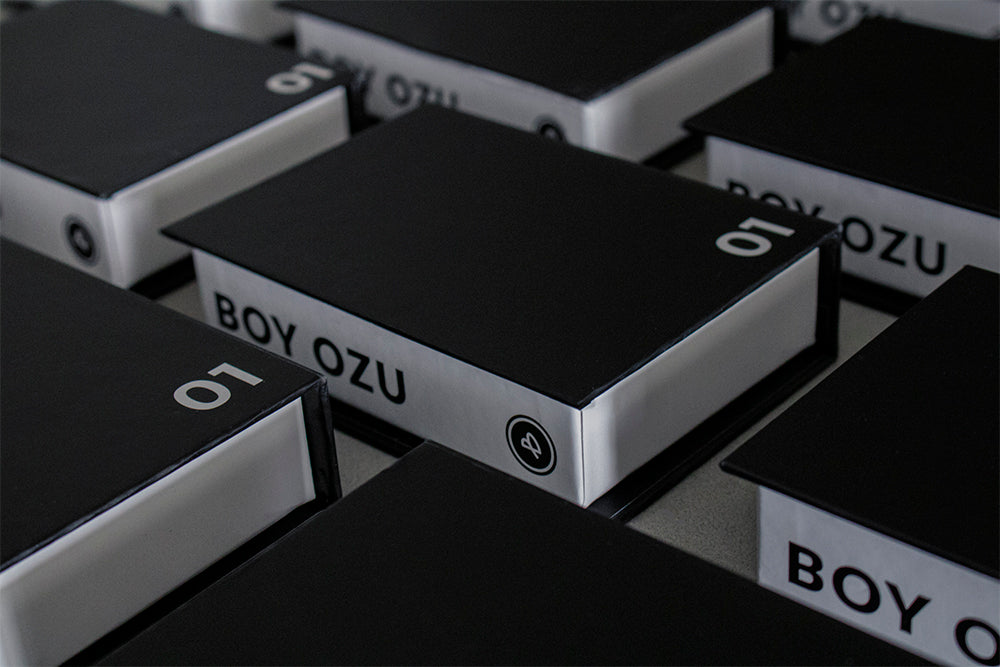 Boy Ozu jewelry boxes 2024 design scattered on table 